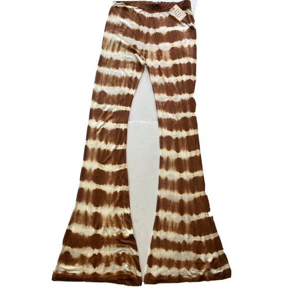 Raga Women's Orange Beach Striped Soft Flare Casual Pants R518 - Picture 4 of 9